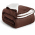 Premium Double Sided Sherpa Fleece Blanket Chocolate Brown  (220 x 230 cm)