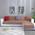 MICRO Quilted L-Shape Sofa Cover Copper Brown