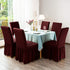 Bubble Jersey Fabric Dining Chair Covers - Mahroon