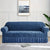 Zebra Style Velvet Sofa Cove-(Blue)