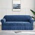 Zebra Style Velvet Sofa Cove-(Blue)