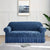 Zebra Style Velvet Sofa Cove-(Blue)