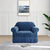 Zebra Style Velvet Sofa Cove-(Blue)