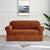 Zebra Style Velvet Sofa Cove-(Musterd)