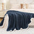 Premium Double Sided Sherpa Fleece Blanket -Navy Blue  (220 x 230 cm)